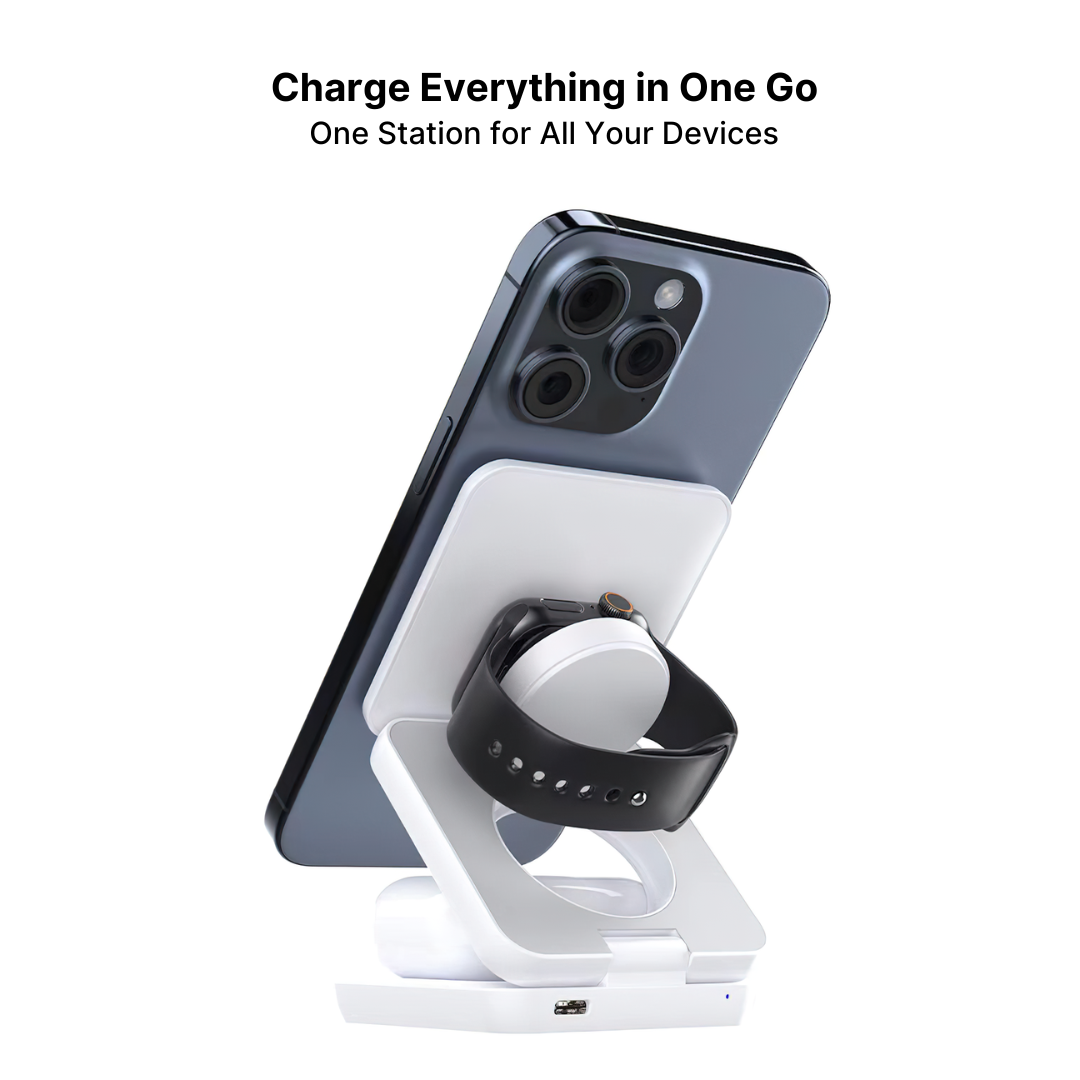 Trio 3-in-1 Foldable Wireless Charging Station