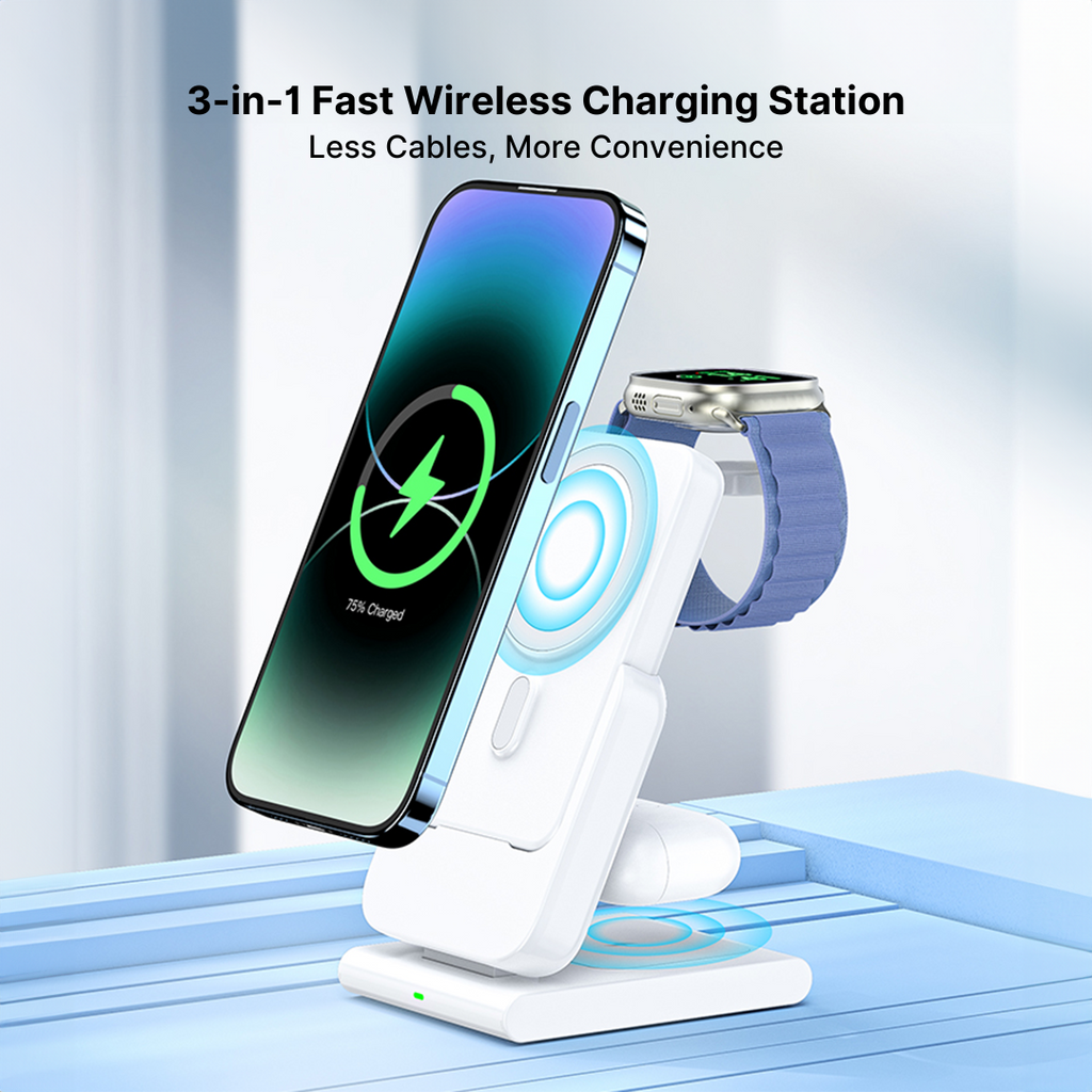 Power Mag PowerMag 3-in-1 Magnetic Wireless Charger with Stand – BlueBolt Chargers