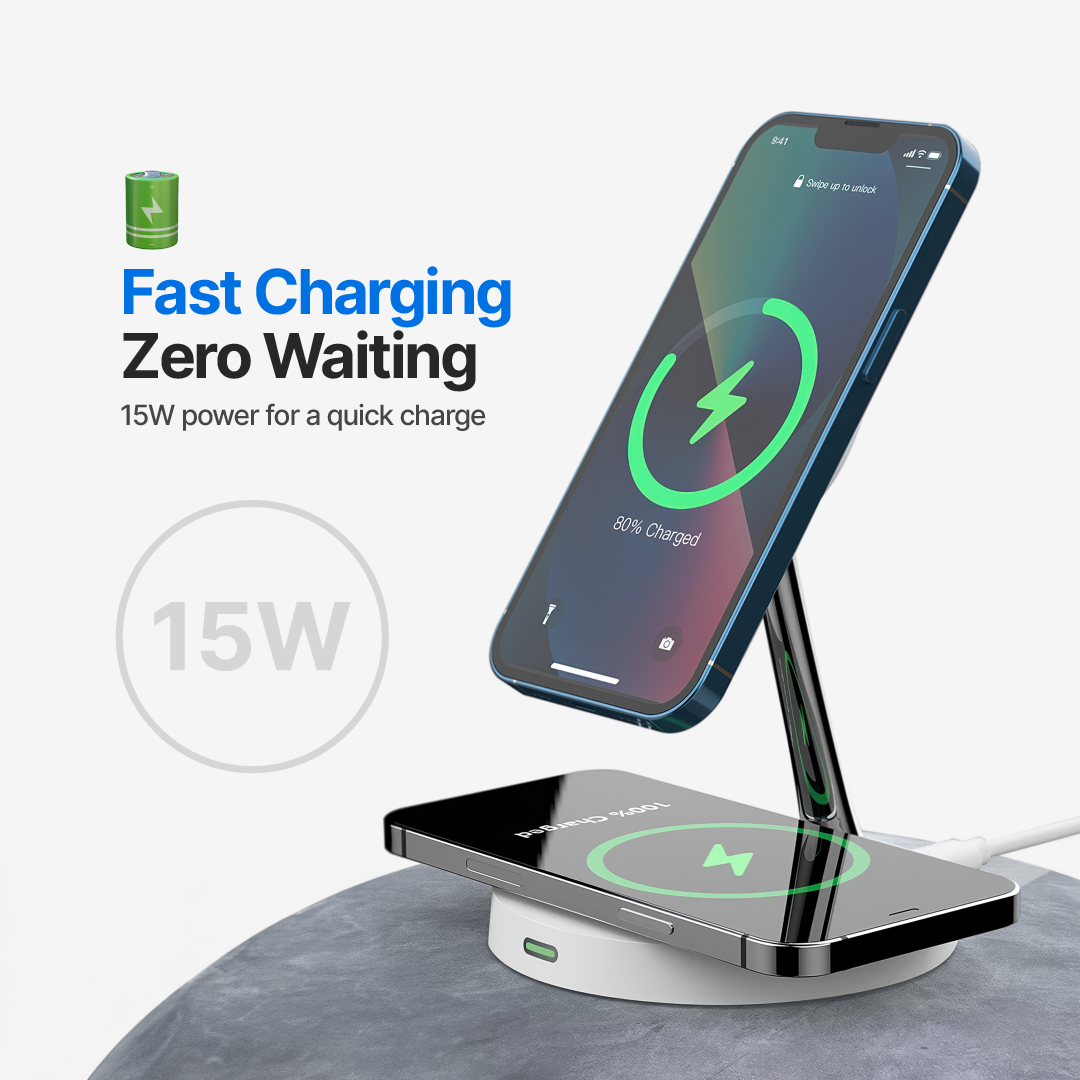 2 in 1 Wireless Charging Station