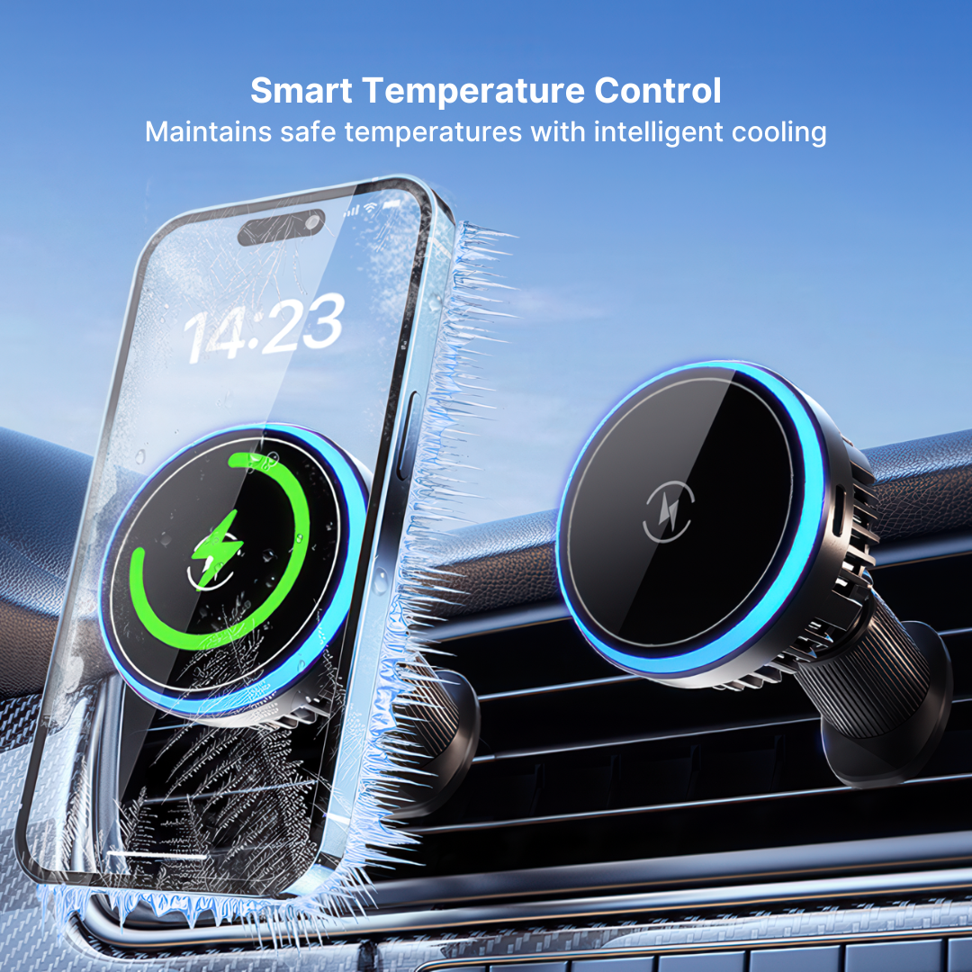 15W Fast Charge Magnetic Car Charger with Ice Cooling