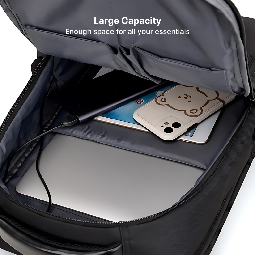 Nylon Business Backpack with Built-in USB Port