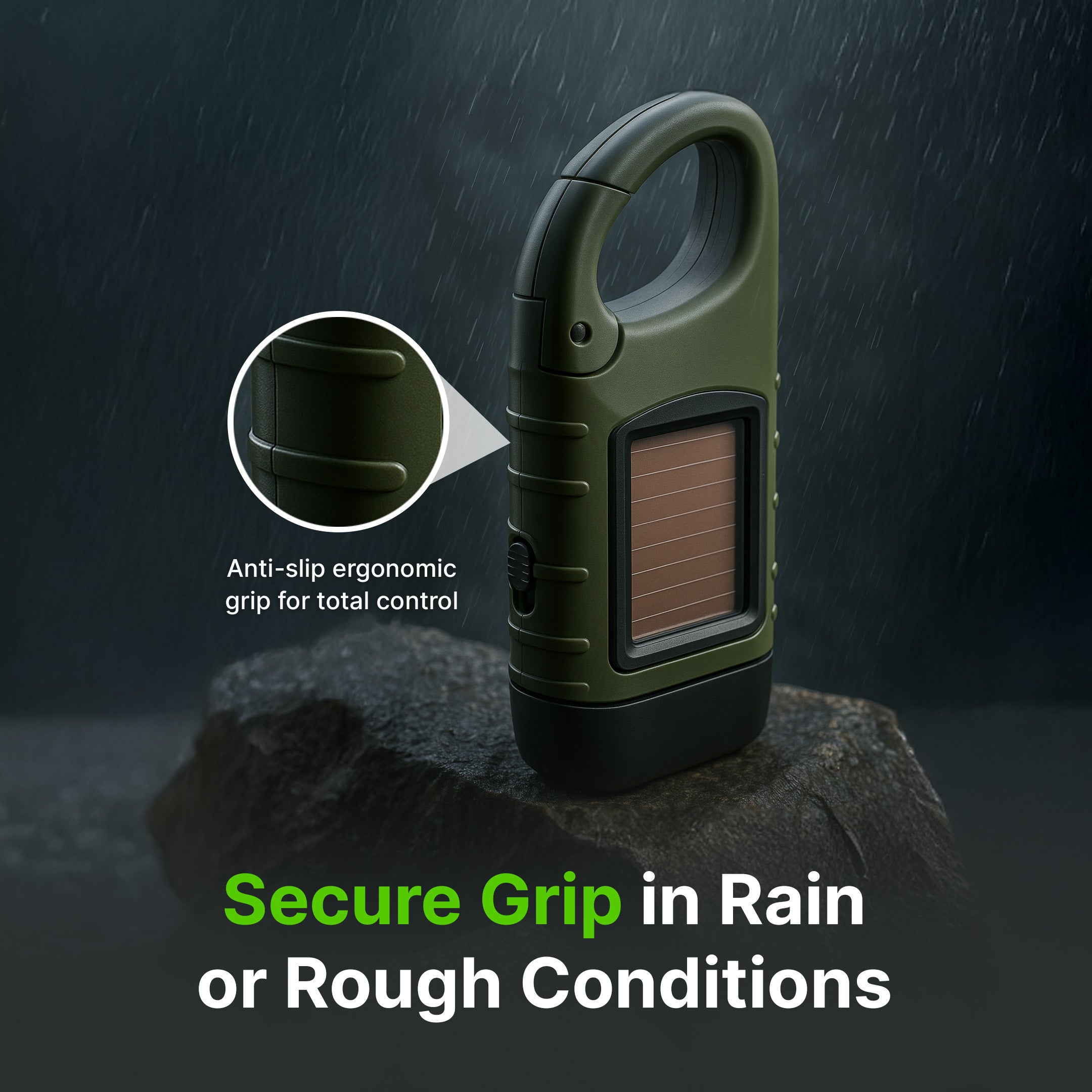 Solar Powered Hand Crank Flashlight with Powerbank