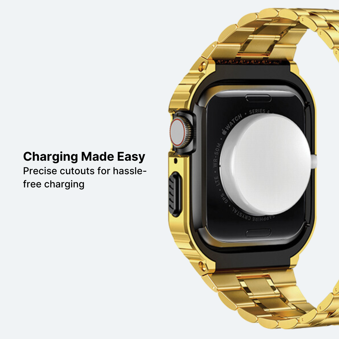 Stainless Steel Apple Watch Band with Ultra-Thin Case Design