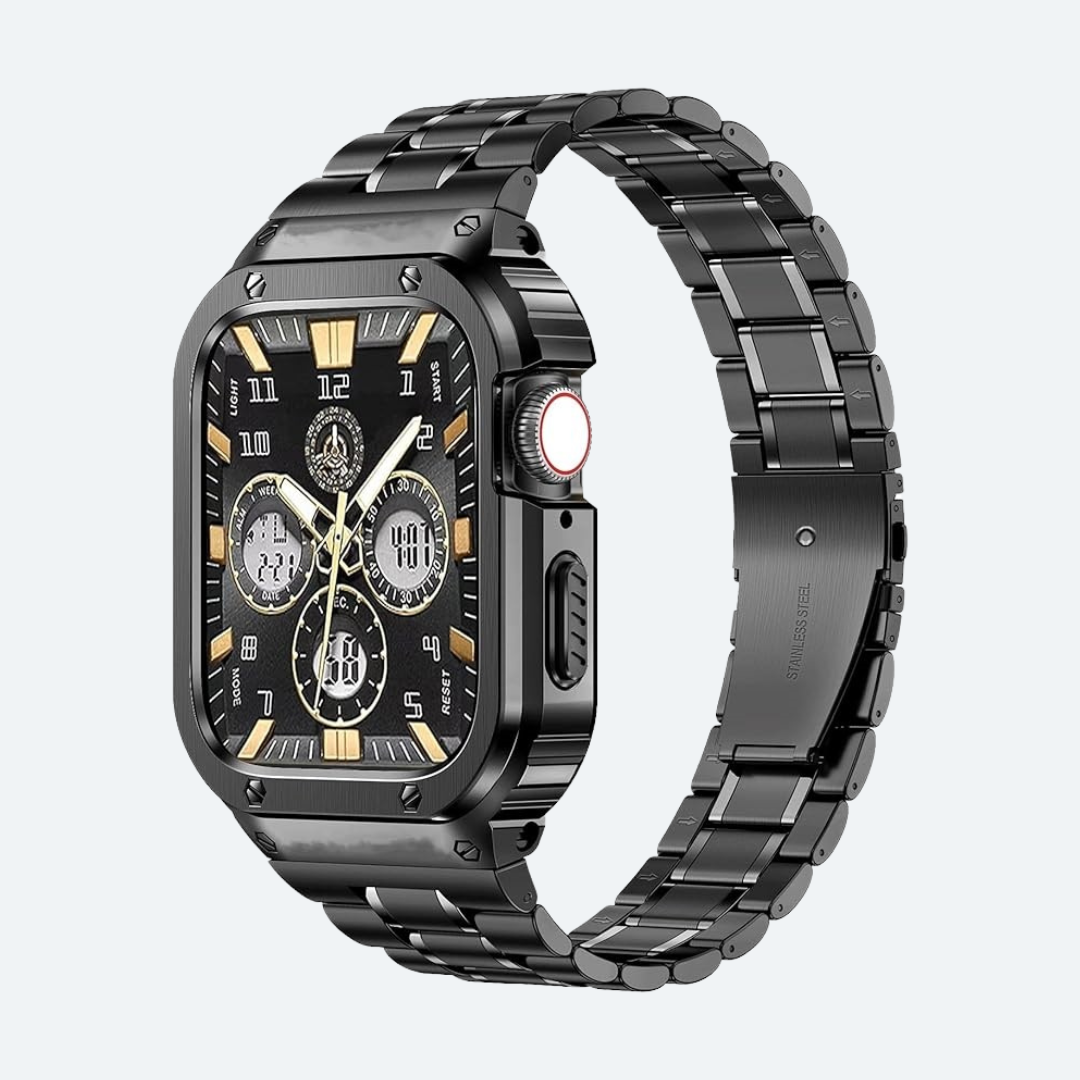 Stainless Steel Apple Watch Band with Ultra-Thin Case Design