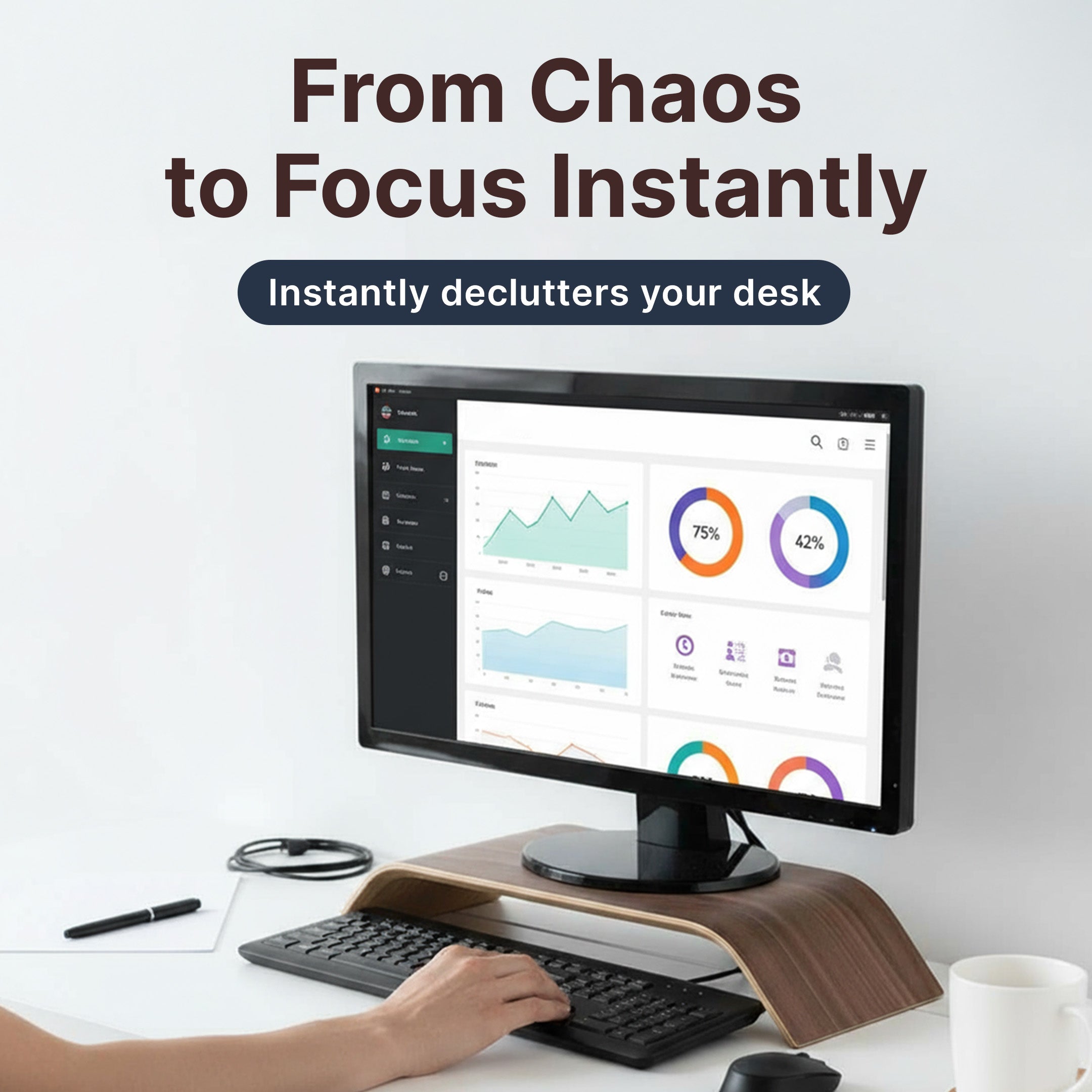 Ergonomic Wooden Monitor Stand