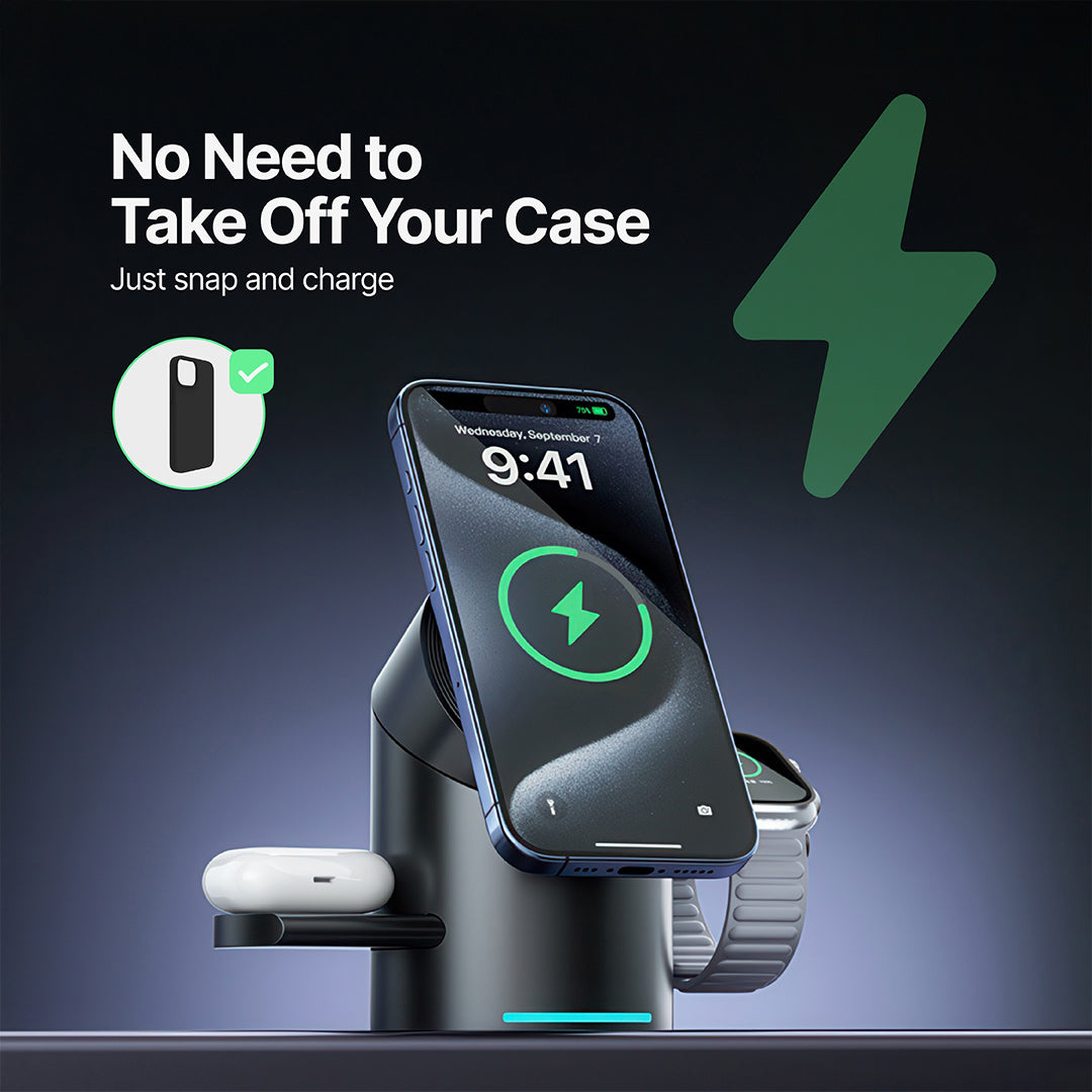 Halo MagSafe 3 in 1 Wireless Charging Station Qi2
