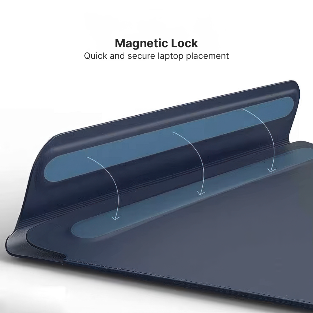 PU Leather MacBook Sleeve with Magnetic Flap and Mouse Pad
