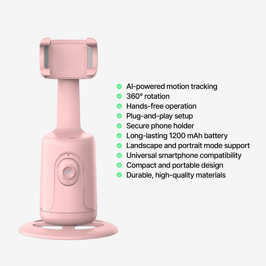Smart360 AI Motion-Tracking Phone Camera Mount